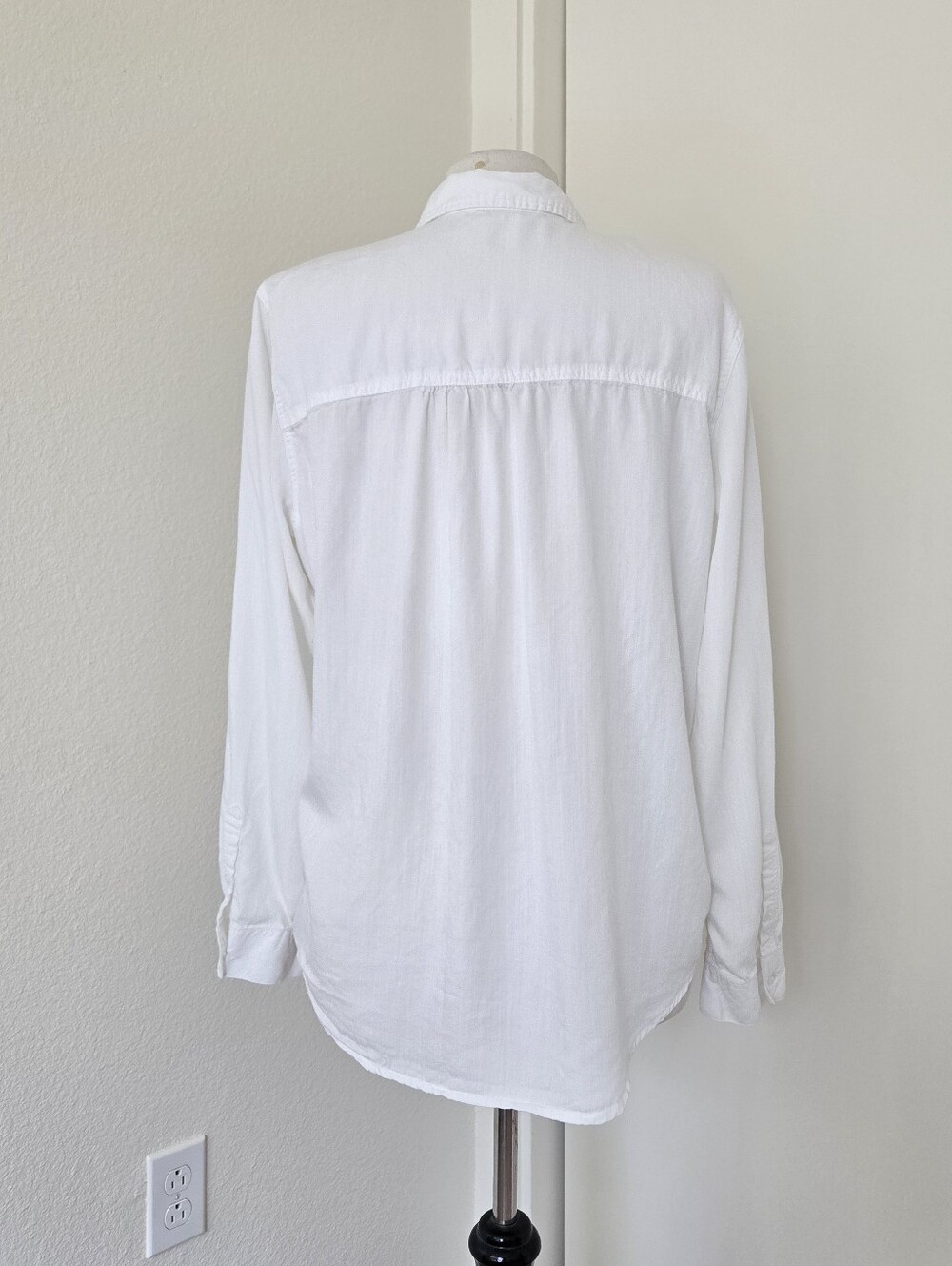 Terra & Sky White Shirt Womens Large  12-14 Button Front Long Sleeves Lyocell - Picture 5 of 14